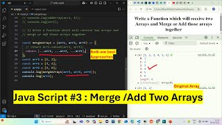 Java Script #3 - Add / Merge Two Arrays in JS | Javascript Interview Exercise #bharathedutech