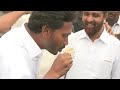 anantpur ysrcp fan offering tea and bun to ys jagan prajasankalpayatra