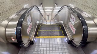 2X エスカレーター　東京メトロ有楽町線桜田門駅のホームエスカレーターを昇り降りする