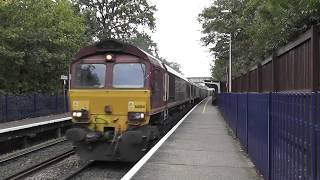 (HD) DB Schenker 66184 \u0026 59102 in multi power through Reading West - 21/10/11