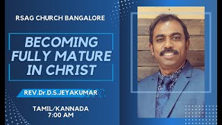 LIVE 🔴 RSAG Church Bangalore | Sunday Service | Tamil/Kannada | Rev.Dr.D.S.Jeyakumar