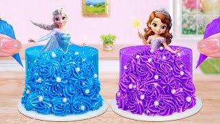 2 Disney Princess Cake Top🌸Beautiful Miniature Frozen Elsa Aurora Princess Cake Recipe 🌸Mini Cakes