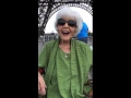 Grandma in Paris:  Grandma at the Eiffel Tower