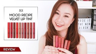 3ce - Mood Recipe Velvet Lip Tint - Swatches and Review