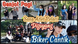 Genjot Pagi Jumpa Atlet Pelari Digoyang Biker Cantik Gowes JATIM BIKER Kahuripan Nirwana Sidoarjo