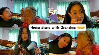 Home alone with Grandma 👵 || Cooking red rice in a traditional way || Arunachal Pradesh || Tawang