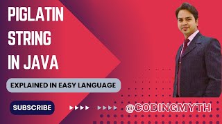 Piglatin String Java | Piglatin Word | String Program | ICSE Class 10 Computer | String Manipulation
