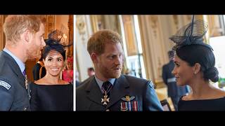 Kate Middleton and Meghan Markle with Prince William and Harry on RAF service