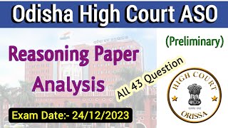 All Reasoning Question of High Court ASO 2023 Pre // Odisha High Court ASO Recruitment 2023