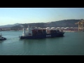 Leaving the Port of Barcelona on the MSC Splendida (5x time lapse), Spain - 11th July, 2014