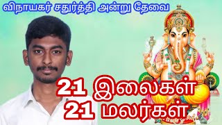 விநாயகர் சதுர்த்தி பூஜைக்கு தேவையான 21 வகை இலைகள், 21 வகை மலர்கள் || எளிய பூஜை || Part 1