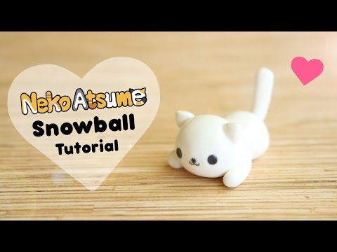 Neko Atsume Simple Snowball│Polymer Clay Tutorial Neko Atsume Simple Snowball│Polymer Clay Tutorial