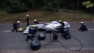 A bear attacks Brawn GP while they make a pitstop...