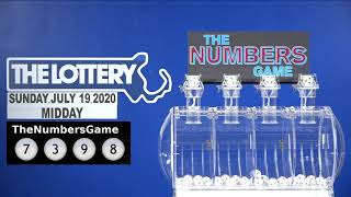 Midday Numbers Game Drawing: Sunday July 19, 2020