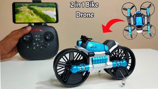 RC Bike Drone - 2 in 1 Flying Drone Plus Motorcycle Unboxing & Testing - Chatpat toy tv