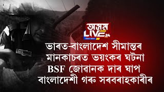 ভাৰত-বাংলাদেশ সীমান্তৰ মানকাচৰত ভয়ংকৰ ঘটনা । BSF জোৱানক দাৰ ঘাপ বাংলাদেশী গৰু সৰবৰাহকাৰীৰ