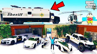 Franklin Collecting RARE SHERIFF VEHICLES in GTA 5 | SHINCHAN and CHOP