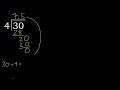 divide 30 by 4 decimal result . division with 1 digit divisors . how to do