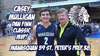 Manasquan 59 St Peters Prep 38 | Boys Basketball Highlights | Casey Mulligan Dan Finn Classic MVP!