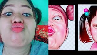 Tiktok ekspresi muka with cartoon