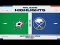 NHL Highlights | Stars vs. Sabres - October 22, 2024