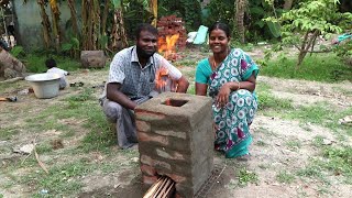 ROCKET STOVE / என் கணவர் செய்த விறகை மிச்சப்படுத்தும் ராக்கெட் அடுப்பு செய்முறை