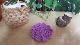 【好好鈎可愛朵朵杯墊】#療癒系編織#杯墊#crochet