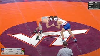 133lbs Sam Latona (Virginia Tech) vs Max Leete (American)