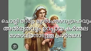 ഏറ്റവും അത്യാവശ്യമായ സമയങ്ങളിൽകർമ്മല മാതാവിനോടുള്ള പ്രാർത്ഥന