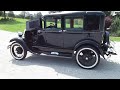 1929 Ford Model A Fordor, cold start, walk around, lights, horn, engine