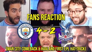 RIVALS & CITY FANS REACTION TO MAN CITY 4 - 2 PALACE (HAALAND FIRST EPL HAT-TRICK) | FANS CHANNEL
