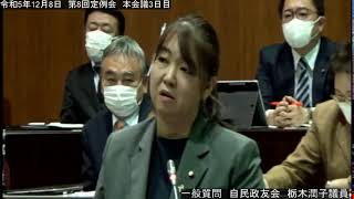 ［稚内市議会］令和5年12月８日　第８回定例会　本会議３日目②　一般質問　栃木潤子議員