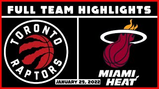 Toronto Raptors vs Miami Heat - Full Team Highlights | Jan 29, 2022 | 21-22 NBA Season