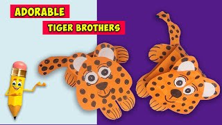 Make Adorable Paper Tiger Brothers In 07 Minutes I Easy Craft Ideas For Kids