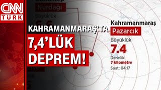 Kahramanmaraş'ta 7,4 büyüklüğünde şiddetli deprem! Birçok ilde hissedildi