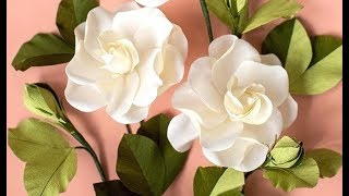 Como hacer flores de papel / Flor de papel crepom / Gardenia Flores