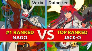 GGST ▰ Verix (#1 Ranked Nagoriyuki) vs Daimster (TOP Ranked Jack-O). High Level Gameplay