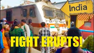 TRAIN CROWD CRUSH in Chennai India! 🇮🇳 Fight Erupts!