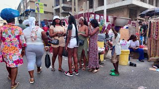 NIGHT WALK IN BIGGEST AFRICA OPEN MARKET GHANA ACCRA MAKOLA