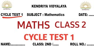 kv cycle test 1 maths/class 2/2nd//kvs/sample paper/math magic/July/April #kvs #kvexam #cbse #maths