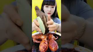 Wow ASMR cute girl eating geoduck looks like......😋😂❤️