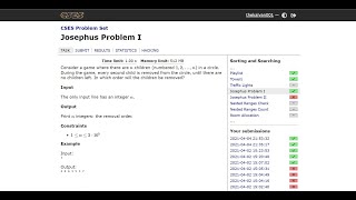 CSES Josephus Problem I Editorial With Explanation & Code
