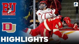 Boston University vs Denver | NCAA Hockey Frozen Four Semi Final | Highlights -