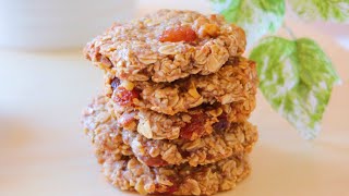 Banana oats cookies | 香蕉燕麦饼干，无油无糖无面粉，减脂健康高纤维，问题是还很好吃😋