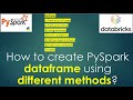 1. How to create PySpark dataframe using different methods? List,Tuple,dictionary | #pyspark PART 01