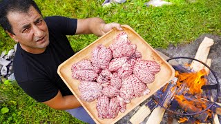 COOKING LAMB  BRAINS | FRIED LAMBS' BRAIN RECIPE BY WILDERNESS COOKING