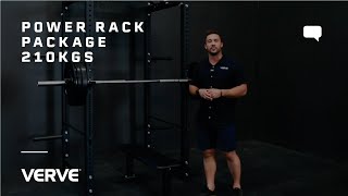 Power Rack Package - 210kg - VERVE Commercial Flat Bench \u0026 Power Bar - What's Included