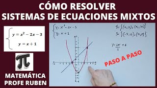 Cómo resolver sistemas míxtos de ecuaciones (analítico y gráfico)