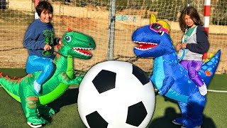 DINO FUTBOL 🦖⚽ con Dani y Evan en un Partido Épico!!