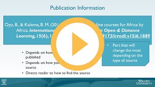 Publication Information in a Reference Entry*